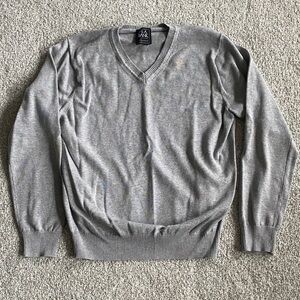 Jos. A Bank Men's V-Neck Sweater in Light Gray